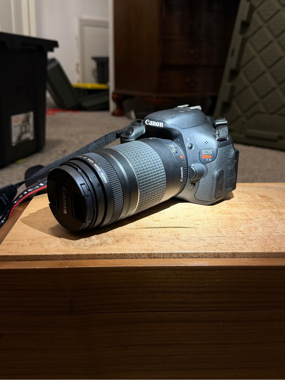 Canon DSLR Camera with Black Telephoto Zoom Lens